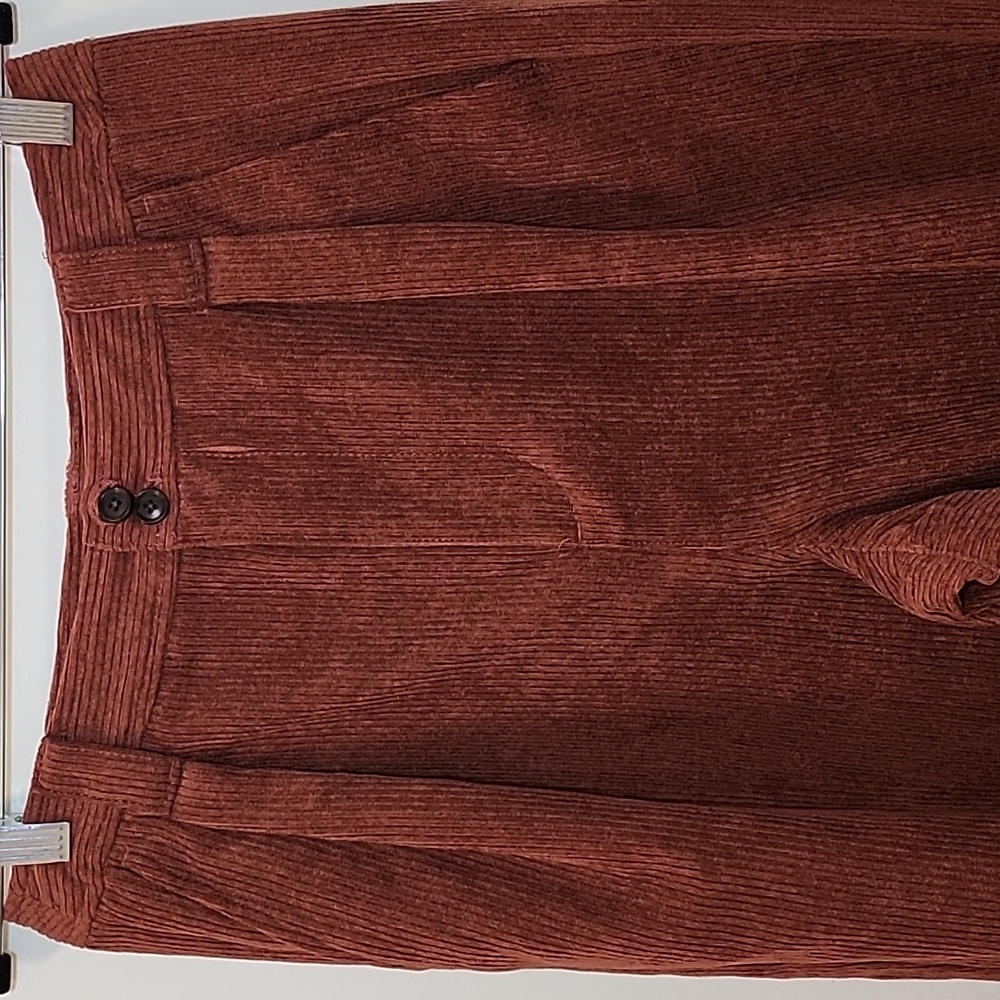 Madewell High Waist Tapered Corduroy Pants      Rust Red Trousers Size 4 - Picture 7 of 16